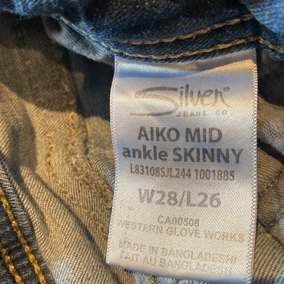 Silver suko  super stretch Aiko mid ankle distressed skinny jeans Sz 28 - Picture 12 of 15